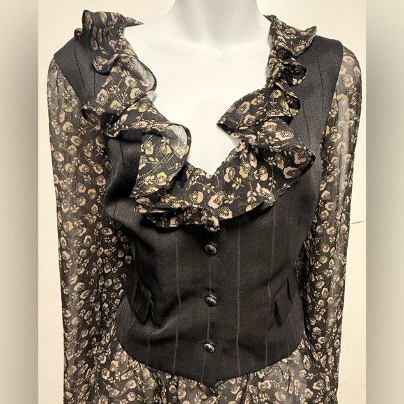 ECI New York Black Floral Blouse - Picture 2 of 7